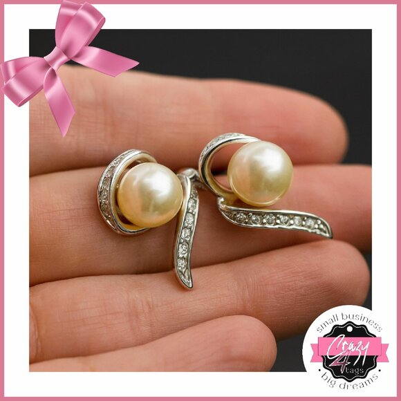 Pearl Stud Earrings - Picture 1 of 9